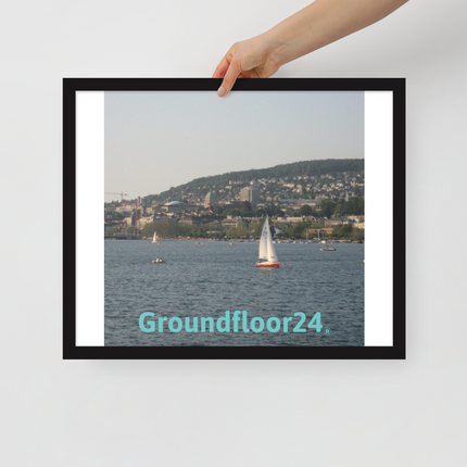 Beautiful River & Hills Sinari Framed poster with Groundfloor24 without House Logo