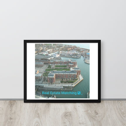 Nice City Framed poster with realestatematching with key Logo