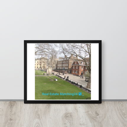 Beautiful Park Framed poster with realestatematching24 with key Logo
