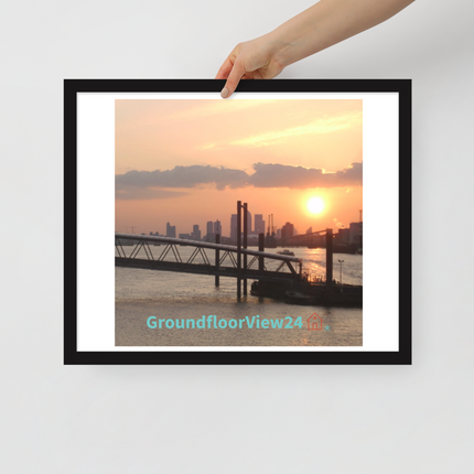 Evening Glow Framed poster with GroundfloorView24 with House Logo