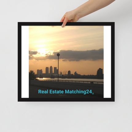 Majestic Sunset Framed poster with realestatematching24 without key Logo
