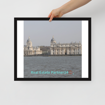 Riverside Beauty Framed poster with realestatepartner24 with house Logo