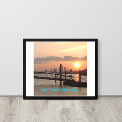 Evening Glow Framed poster with realestatematching without key Logo