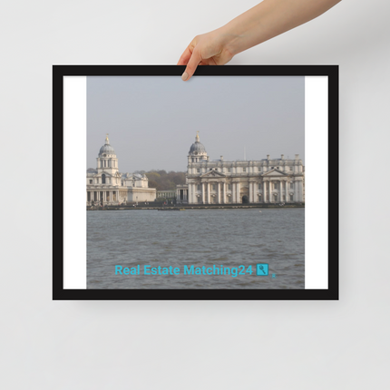 Riverside Beauty Framed poster with realestatematching24 with key Logo