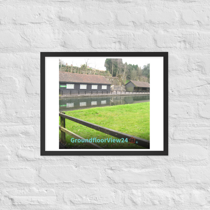 Lakeside Serenity Framed poster with groundfloorview24 with House Logo