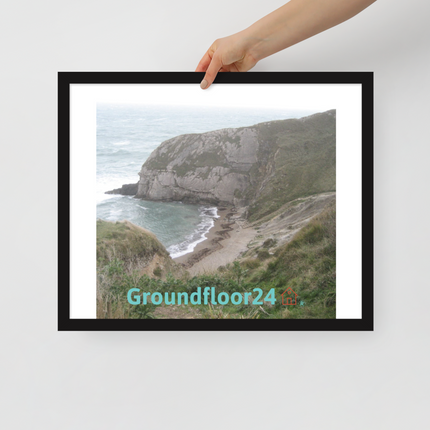 Sea & Hills Framed poster with Groundfloor24 with House Logo