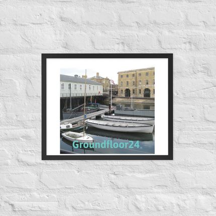 Boat on Water Framed poster with Groundfloor24 without House Logo
