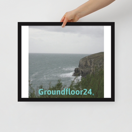 Seaside Serenity Framed poster with Groundfloor24 without House Logo