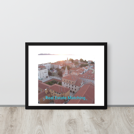 Roof Sunset View Framed poster with realestatematching without key Logo