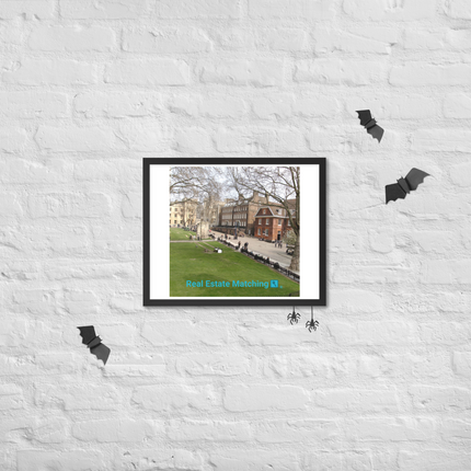 Beautiful Park Framed poster with realestatematching with key Logo