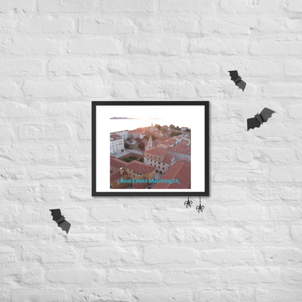 Roof Sunset View Framed poster with realestatematching24 without key Logo