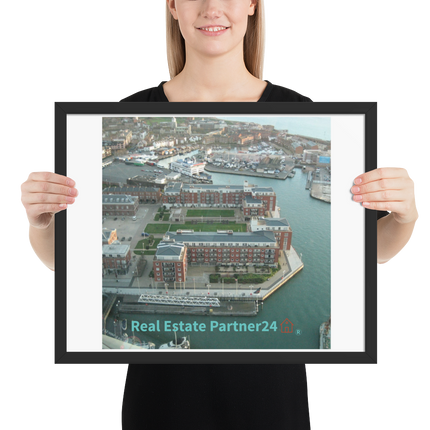 Nice City Framed poster with realestatepartner24 with house Logo