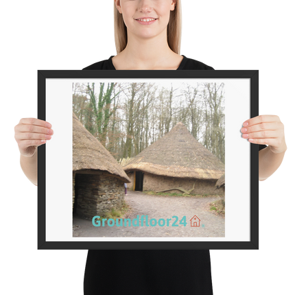 Village Charm Framed poster with Groundfloor24 with House Logo