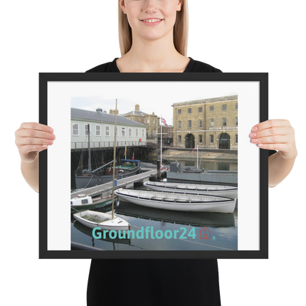 Boat on Water Framed poster with Groundfloor24 with House Logo