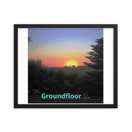 Beautiful Sunset Sinari Framed poster with Groundfloor with House Logo