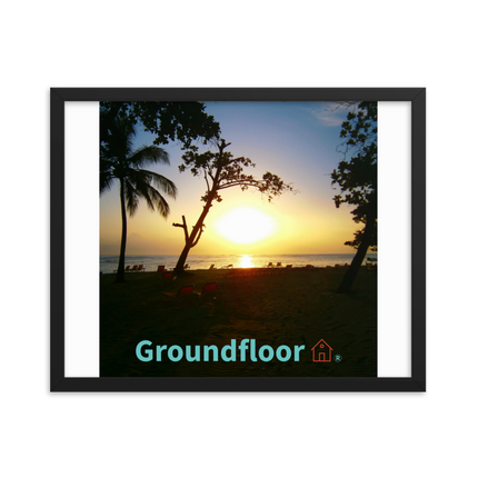 Beautiful Sea View Framed poster with Groundfloor with House Logo