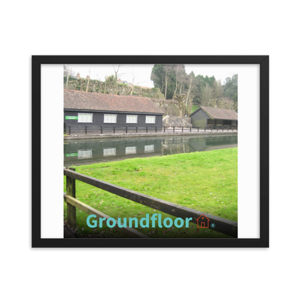 Lakeside Serenity Framed poster with Groundfloor with House Logo