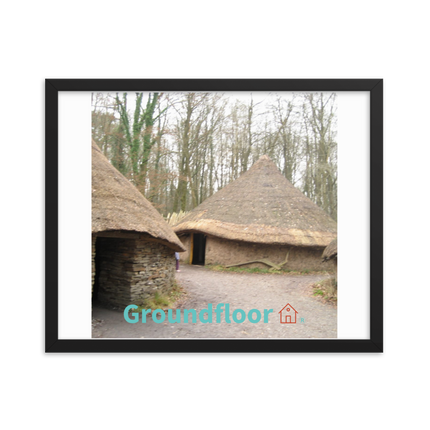 Village Charm Framed poster with Groundfloor with House Logo