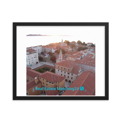 Roof Sunset View Framed poster with realestatematching24 with key Logo