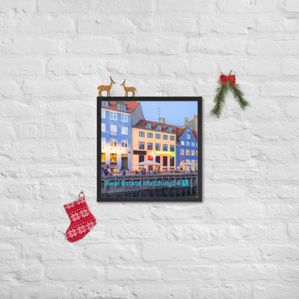 Nyhavn Framed poster with Real Estate Matching24 Logo
