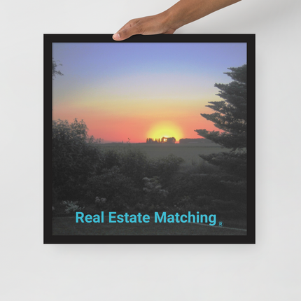 Beautiful Sunset Sinari Framed poster with realestatematching without key Logo
