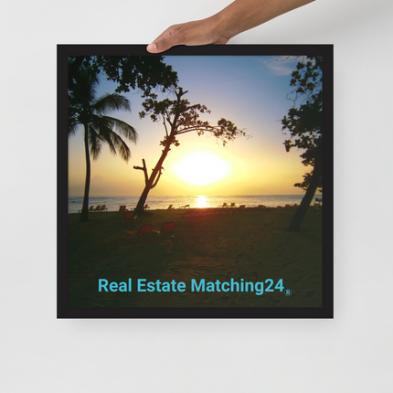 Beautiful Sea View Framed poster with realestatematching24 without key Logo