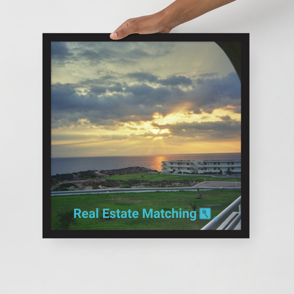 Natural View Framed poster with realestatematching with key Logo