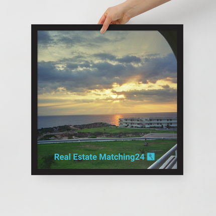 Natural View Framed poster with realestatematching24 with key Logo