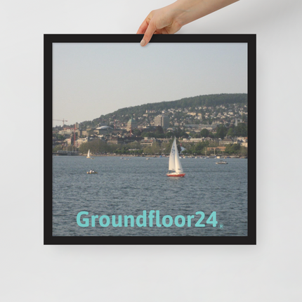 Beautiful River & Hills Sinari Framed poster with Groundfloor24 without House Logo