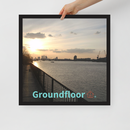 Awesome River View Framed poster with Groundfloor with House Logo