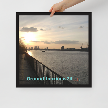 Awesome River View Framed poster with groundfloorview24 with House Logo