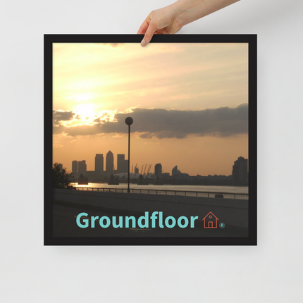 Majestic Sunset Framed poster with Groundfloor with House Logo