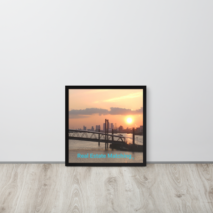 Evening Glow Framed poster with realestatematching without key Logo