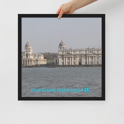 Riverside Beauty Framed poster with realestatematching24 with key Logo