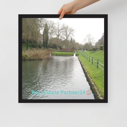 Lakeside Beauty Framed poster with realestatepartner24 with house Logo