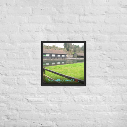 Lakeside Serenity Framed poster with groundfloorview24 with House Logo