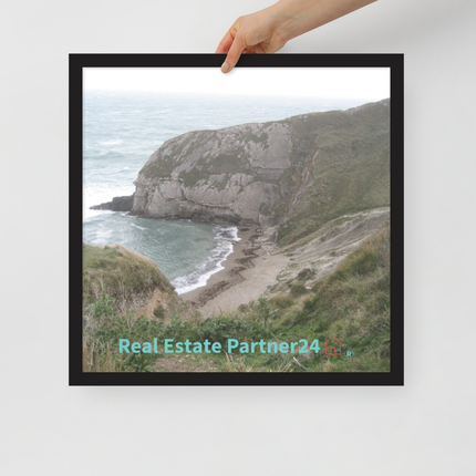 Sea & Hills Framed poster with realestatepartner24 with house Logo