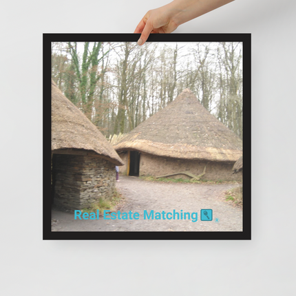 Village Charm Framed poster with realestatematching with key Logo