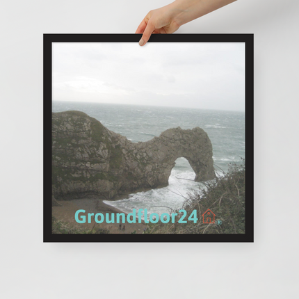 Coastal Escape Framed poster with Groundfloor24 with House Logo