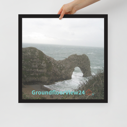 Coastal Escape Framed poster with groundfloorview24 with House Logo