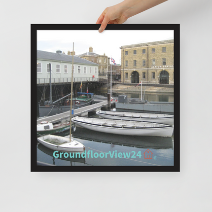 Boat on Water Framed poster with groundfloorview24 with House Logo