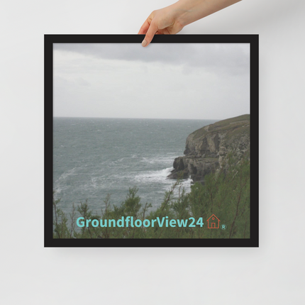 Seaside Serenity Framed poster with groundfloorview24 with House Logo