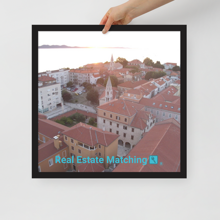 Roof Sunset View Framed poster with realestatematching with key Logo