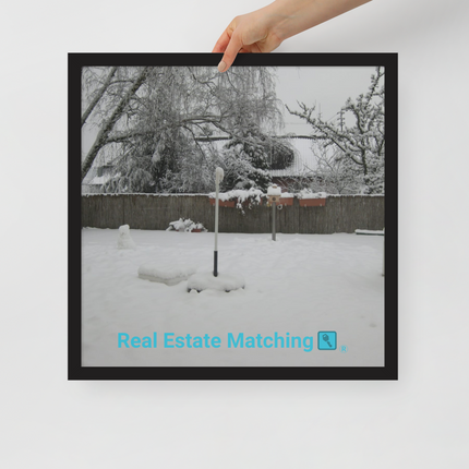 Winter Wonderland Framed poster with realestatematching with key Logo