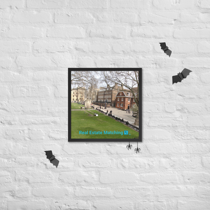 Beautiful Park Framed poster with realestatematching with key Logo