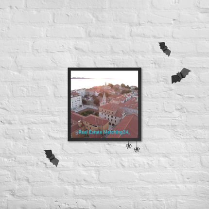 Roof Sunset View Framed poster with realestatematching24 without key Logo
