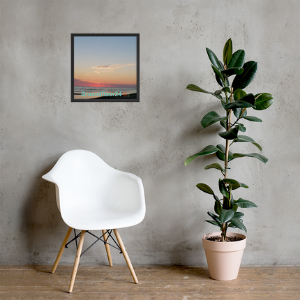Sunset Sinari Framed poster with Groundfloor24 Logo