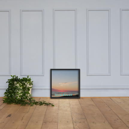 Sunset Sinari Framed poster with Groundfloor24 Logo