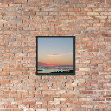 Sunset Sinari Framed poster with Groundfloor24 Logo