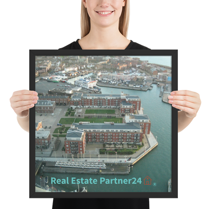 Nice City Framed poster with realestatepartner24 with house Logo